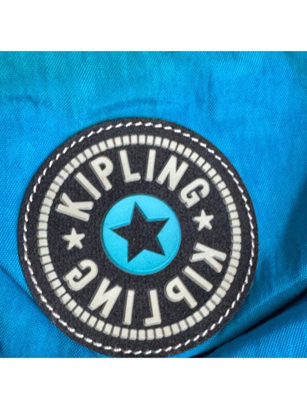 Kipling Drawstring Blue Nylon Backpack Multiple Compartments Compact Lightweight - Picture 4 of 9
